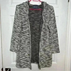 Paper Crane  Cardigan Sweater Heathered Grey & White Size Small